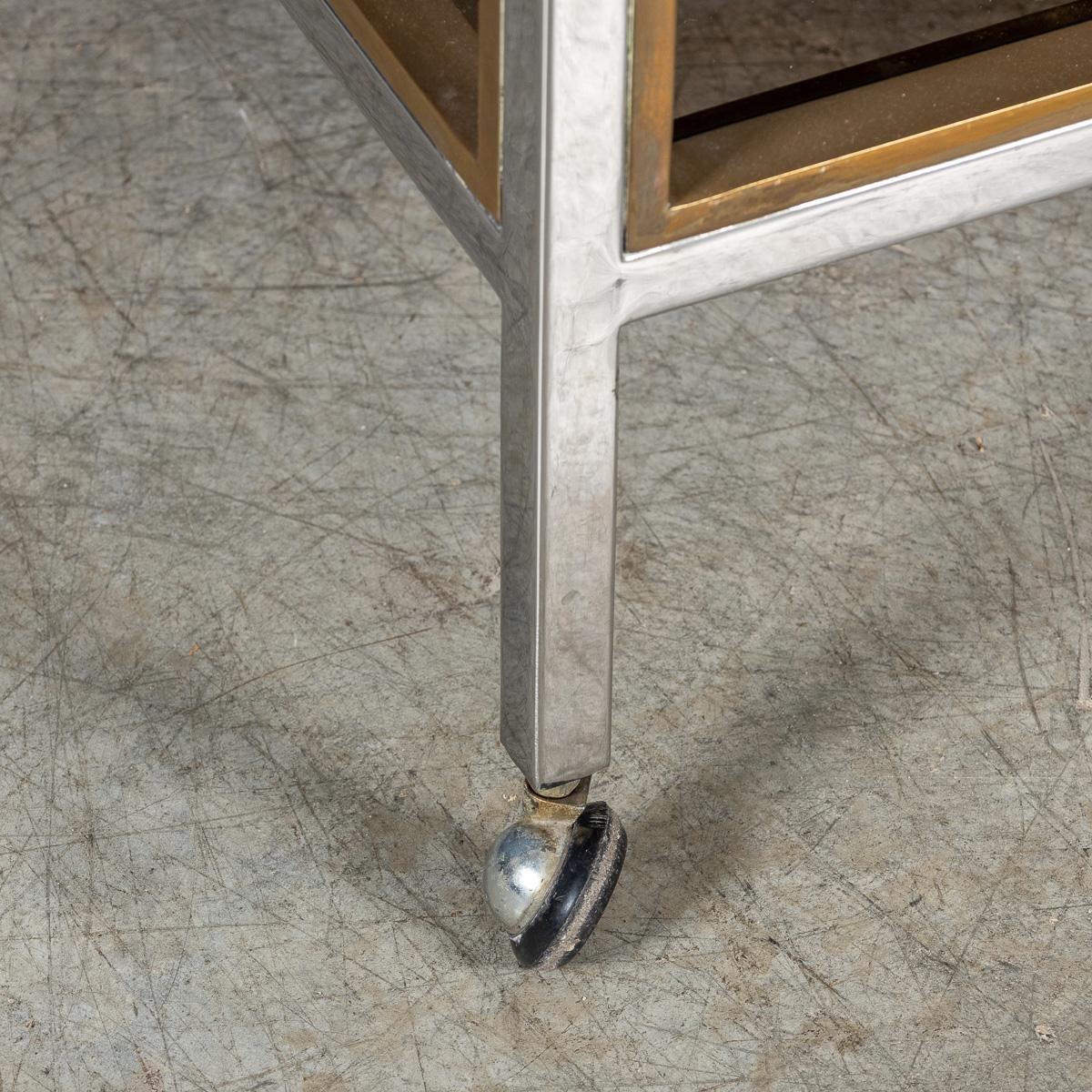 Carrello portabevande in ottone e cromo del XX secolo di Belgo Chrome, Belgio, 1980 ca. in vendita 9