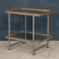 20th Century Brass & Chrome Drinks Trolley By Belgo Chrom, Belgium c.1980