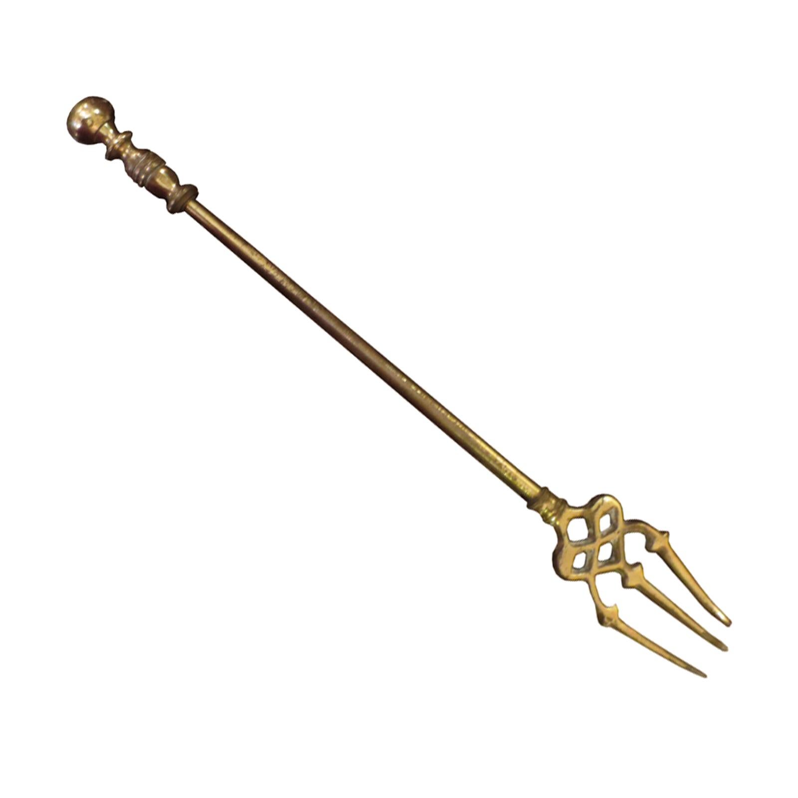 20th Century Brass Fireplace Coal Fork For Sale