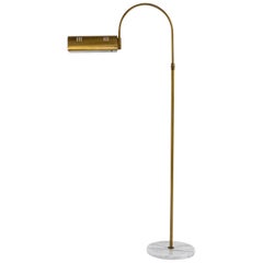 Vintage 20th Century Brass Floor Lamp with Marble Base