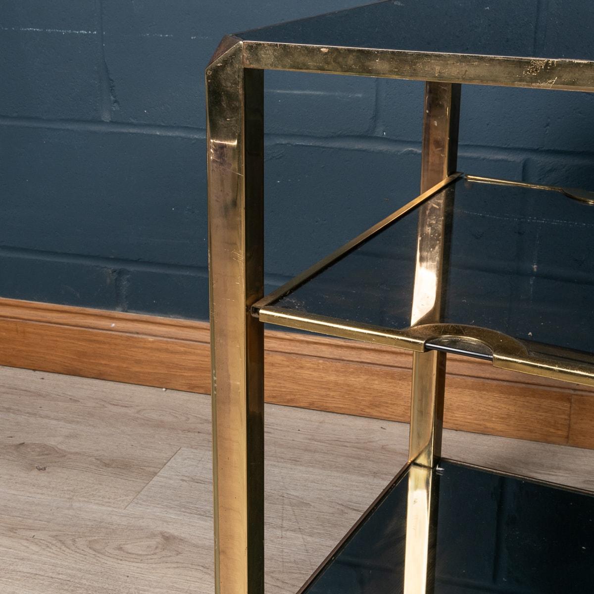 20th Century Brass Framed Cocktail Trolley, Willy Rizzo For Mario Sabot, c.1970 15