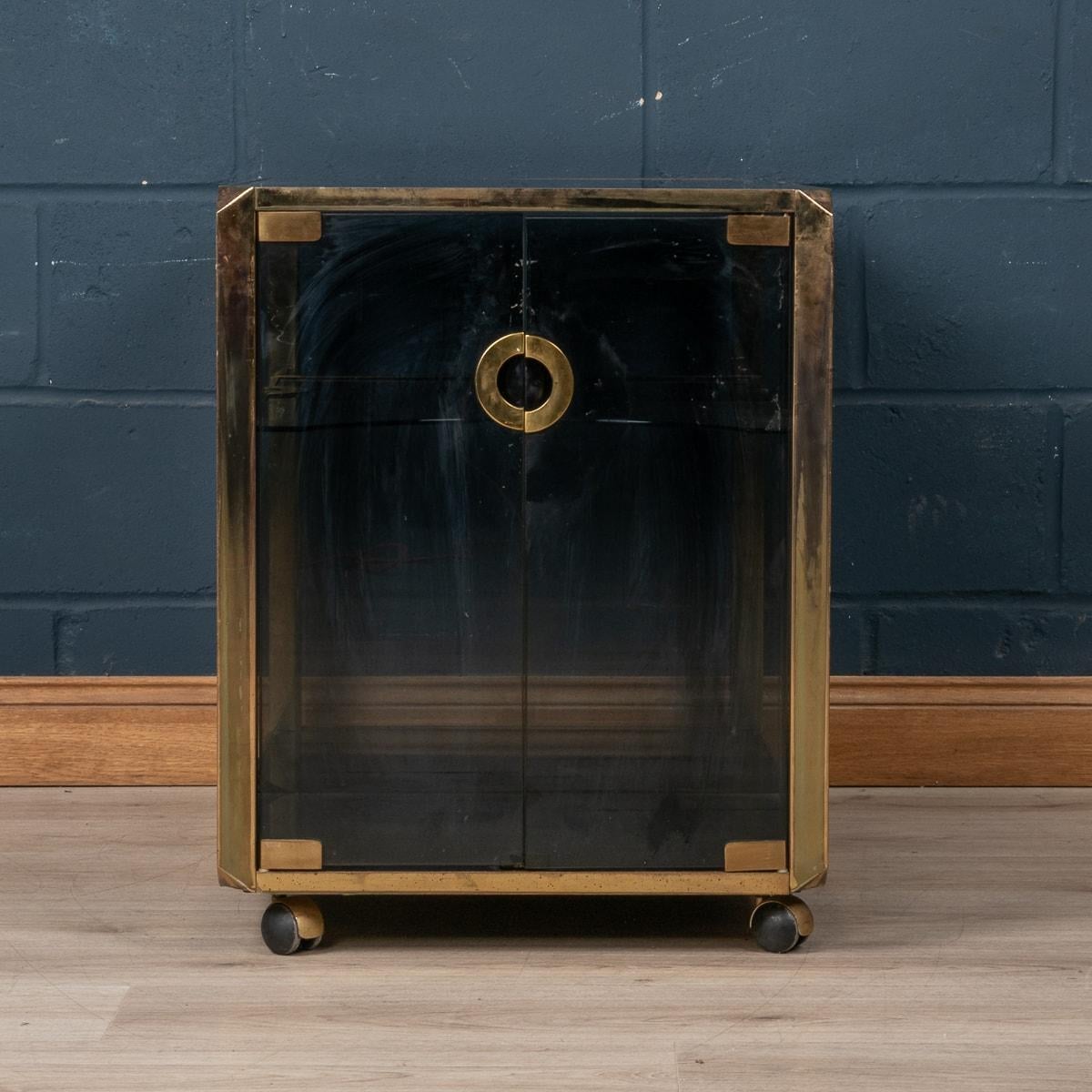 20th Century Brass Framed Cocktail Trolley, Willy Rizzo For Mario Sabot, c.1970 4