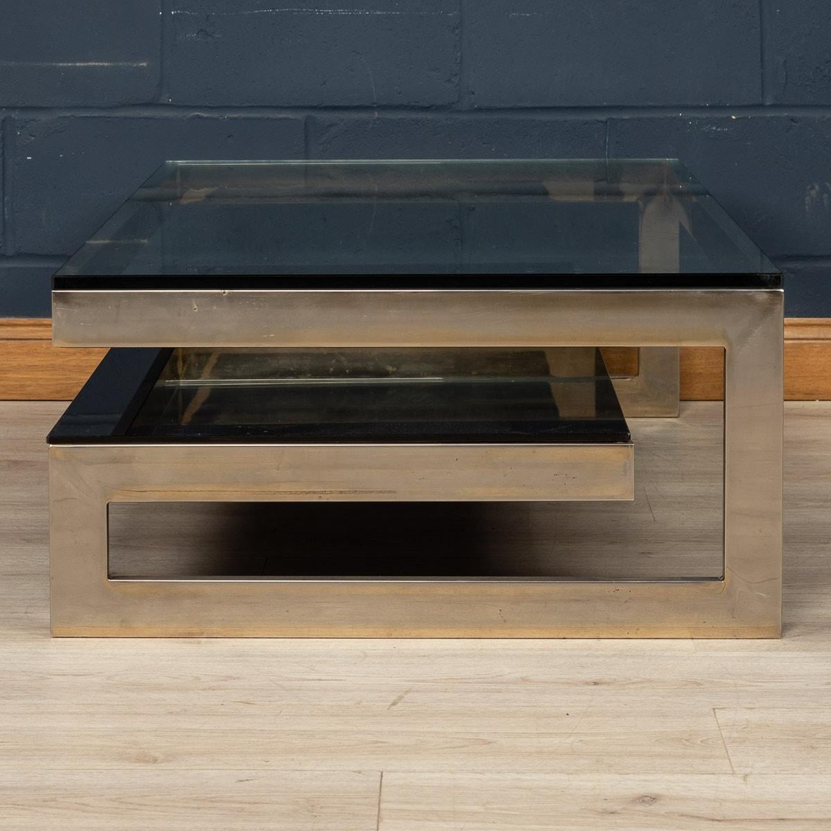 20th Century Brass & Glass Coffee Table By Belgo Chrom, Belgium, c.1980 In Good Condition For Sale In Royal Tunbridge Wells, Kent