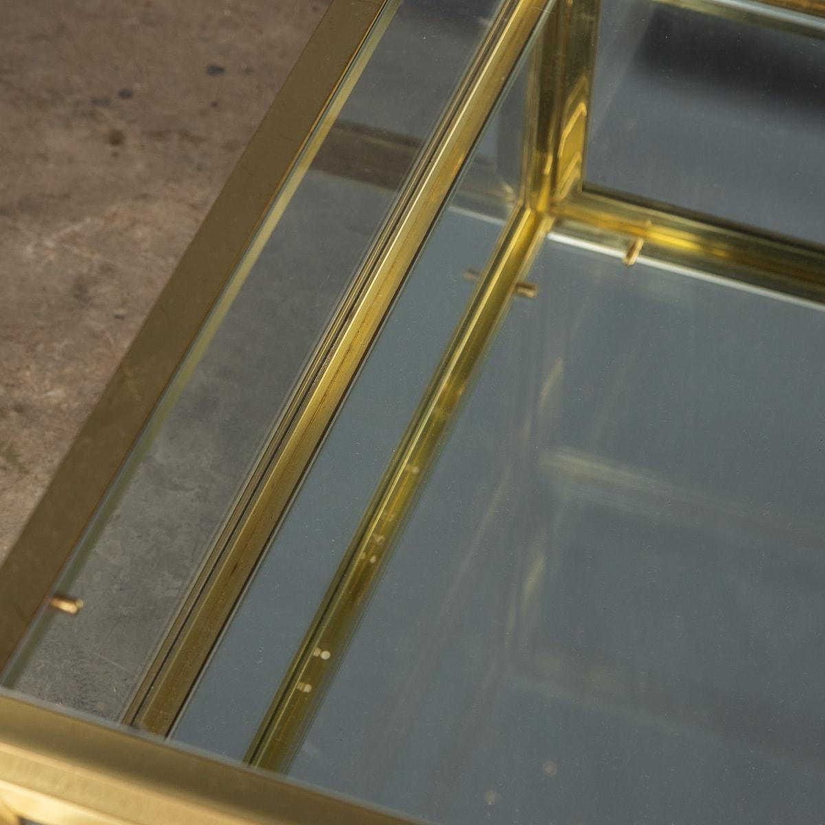 20th Century Brass & Glass Mirrored Vitrine Coffee Table, c.1970 6