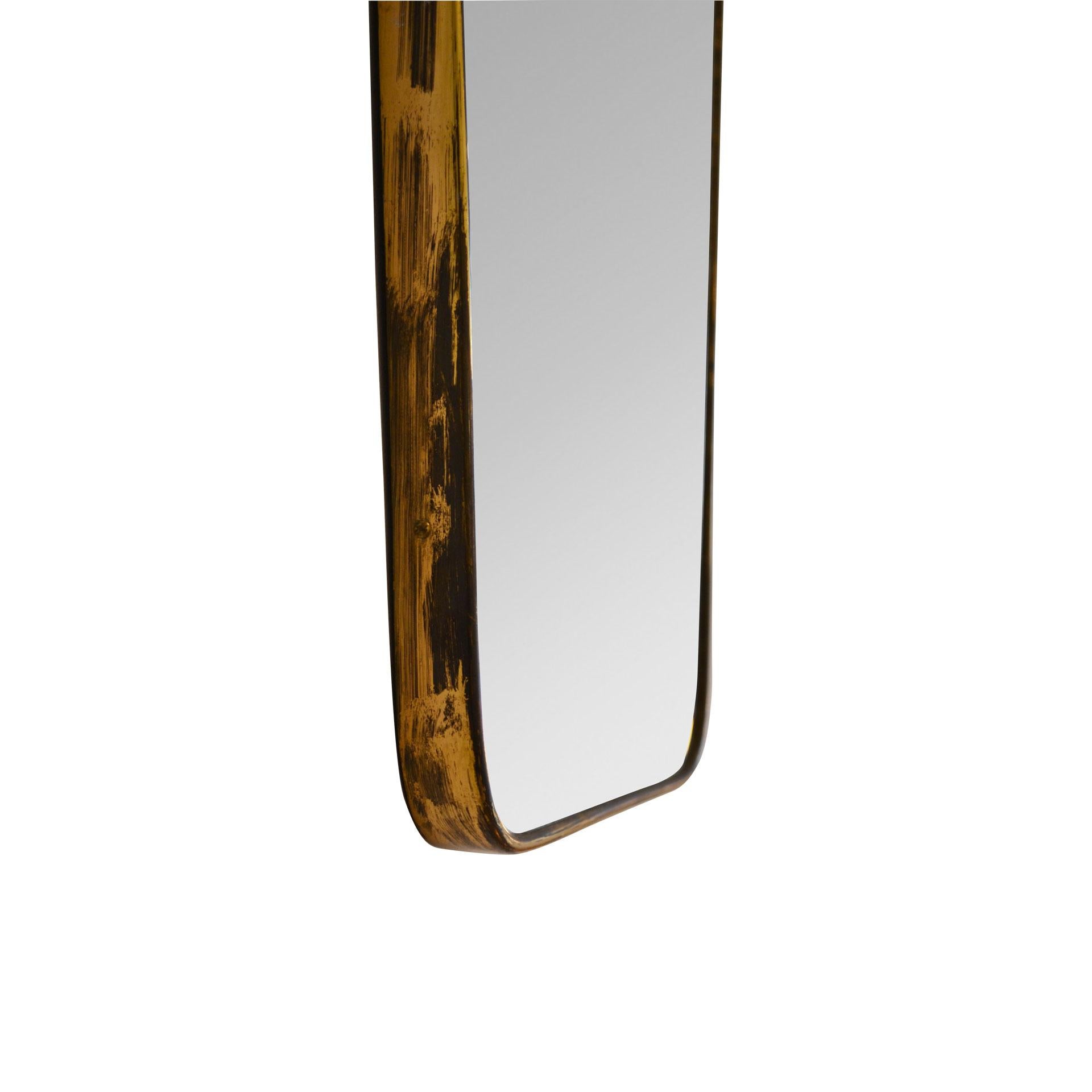 20th Century Brass Mirror in the Style of Gio Ponti In Good Condition In Turin, Turin