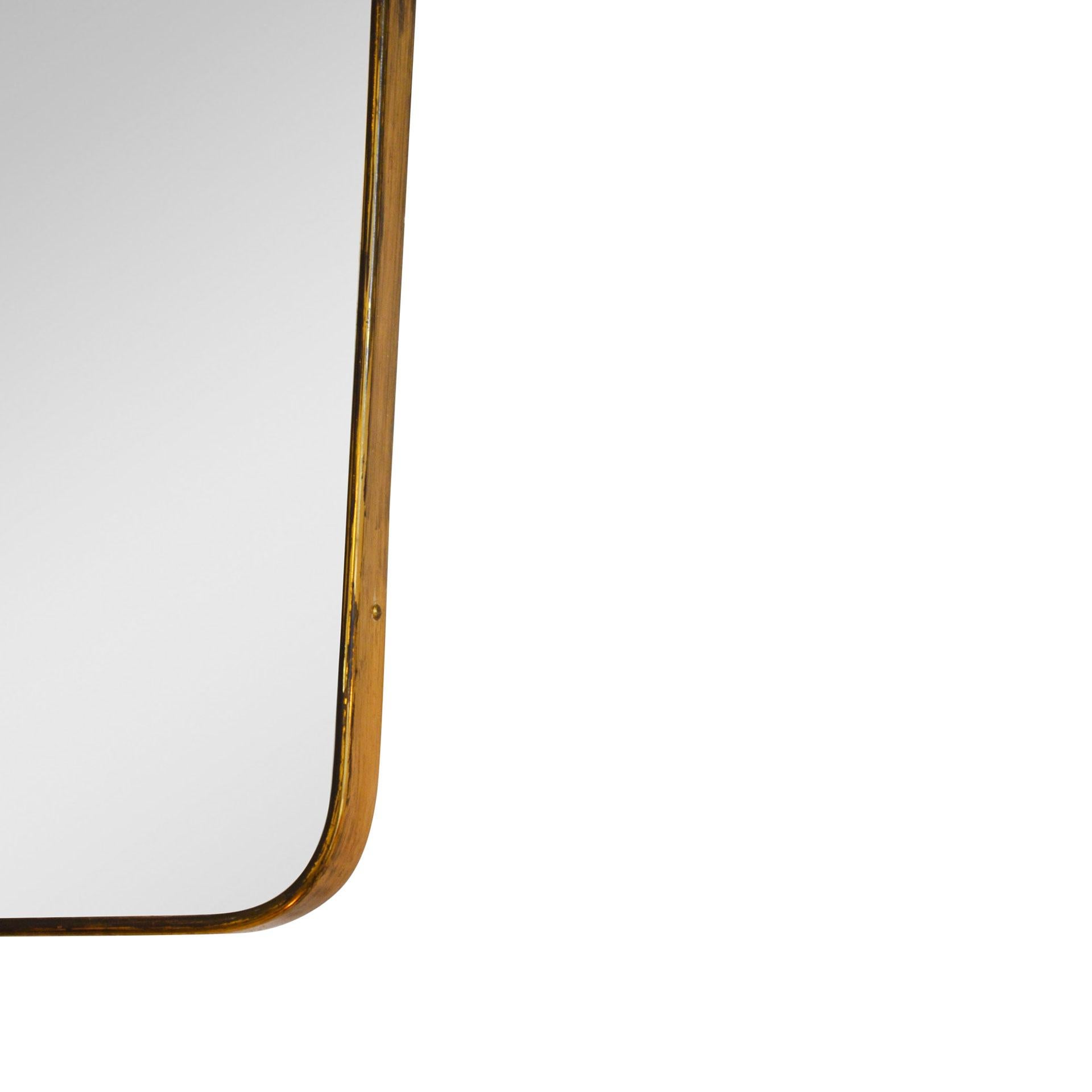 Mid-20th Century 20th Century Brass Mirror in the Style of Gio Ponti