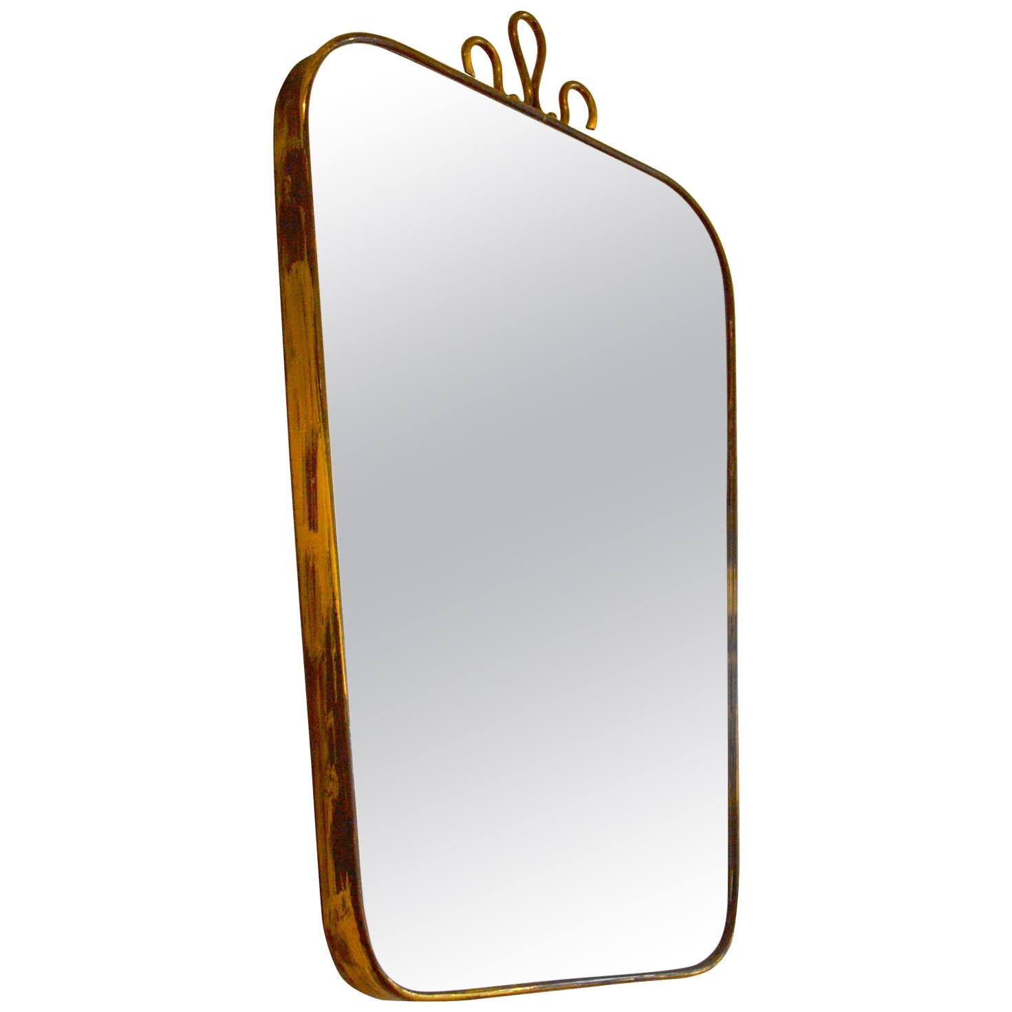 20th Century Brass Mirror in the Style of Gio Ponti