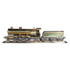 Vintage 20th Century Brass Model GNR Atlantic 3 1/2 Inch Gauge Steam Locomotive c.1930
