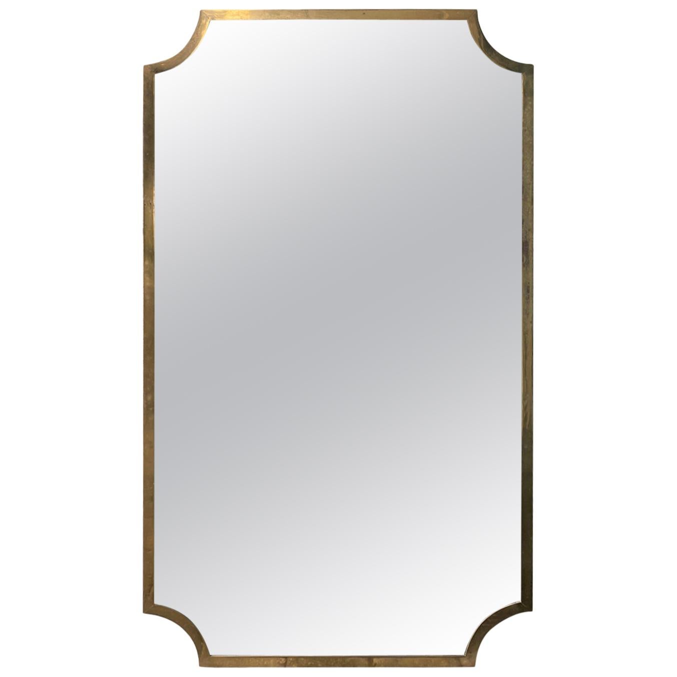 20th Century Brass or Bronze Mirror, Mid-Century Modern Style