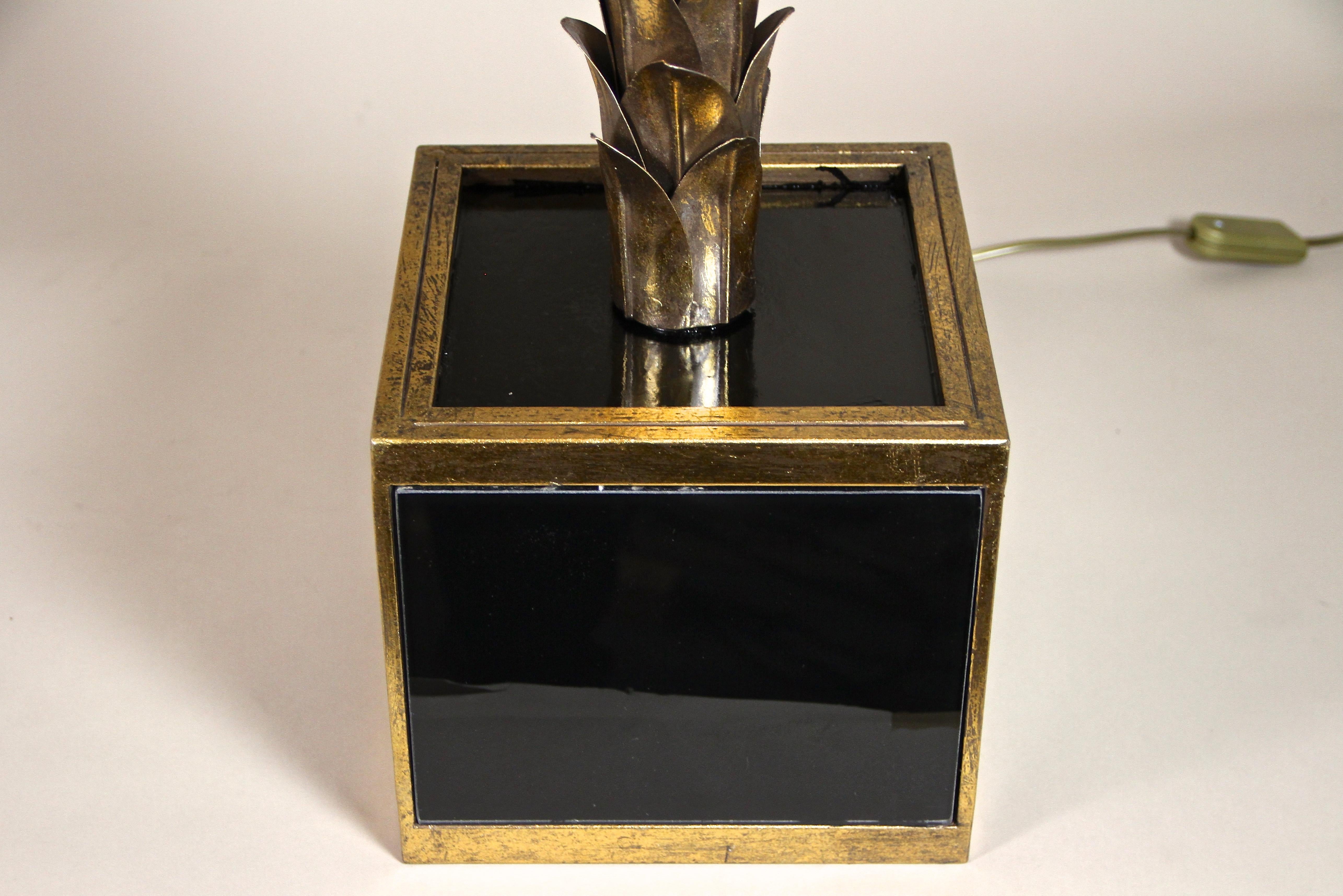 20th Century Brass Palm Tree Table Lamps Attributed to M.J, France ca. 1970 For Sale 8