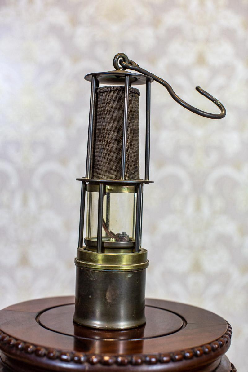 European 20th-Century Brass Safety Lamp For Sale
