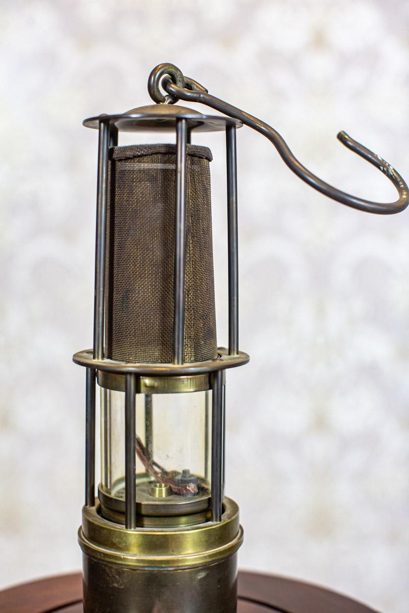 20th Century 20th-Century Brass Safety Lamp For Sale