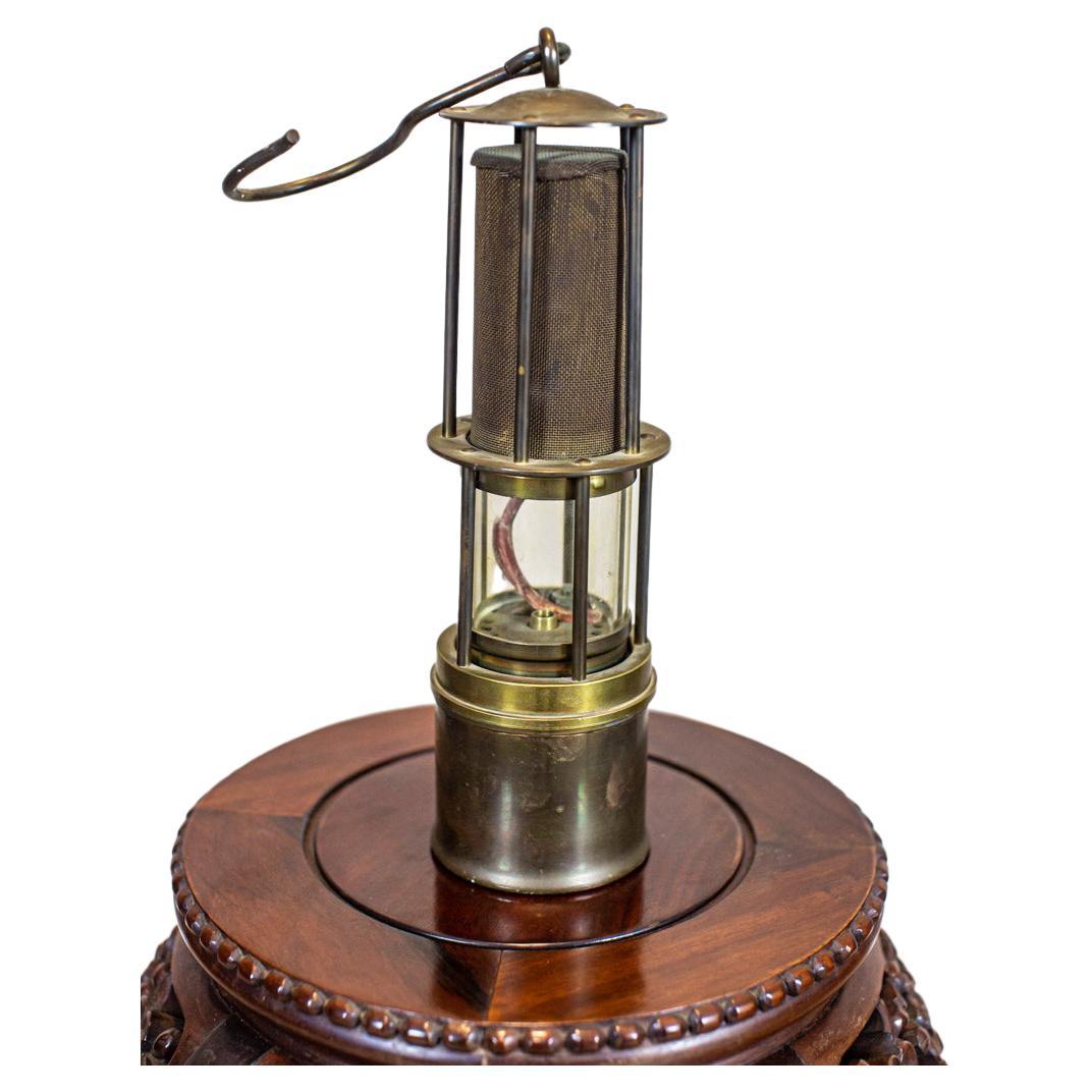 20th-Century Brass Safety Lamp