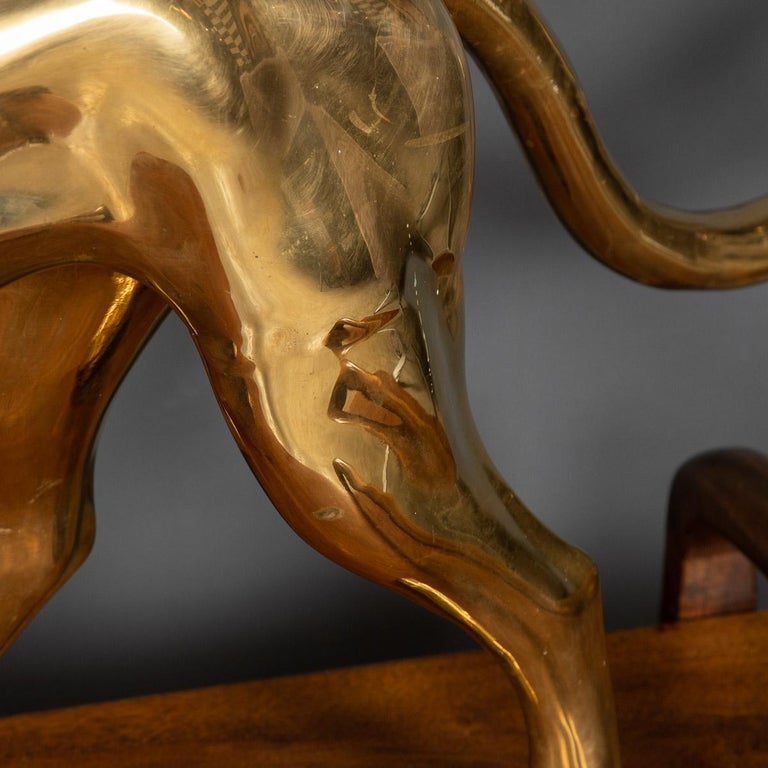 20th Century Brass Statue of a Prowling Panther, C.1970 at 1stDibs