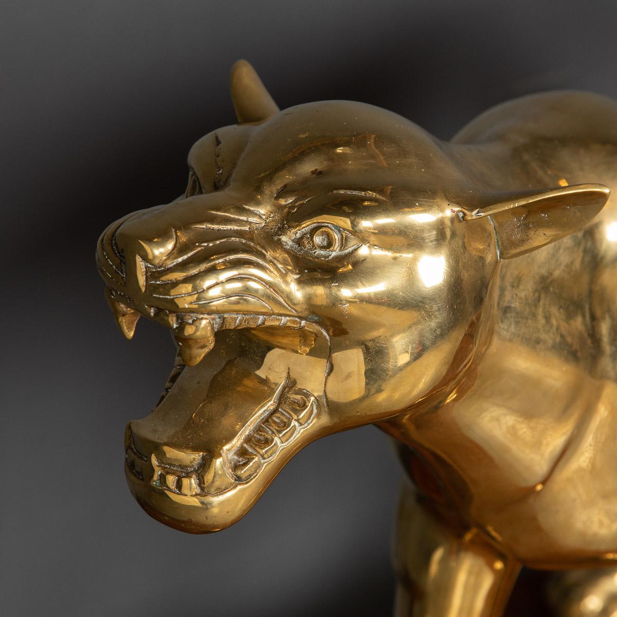 20th Century Brass Statue of a Prowling Panther, C.1970 1