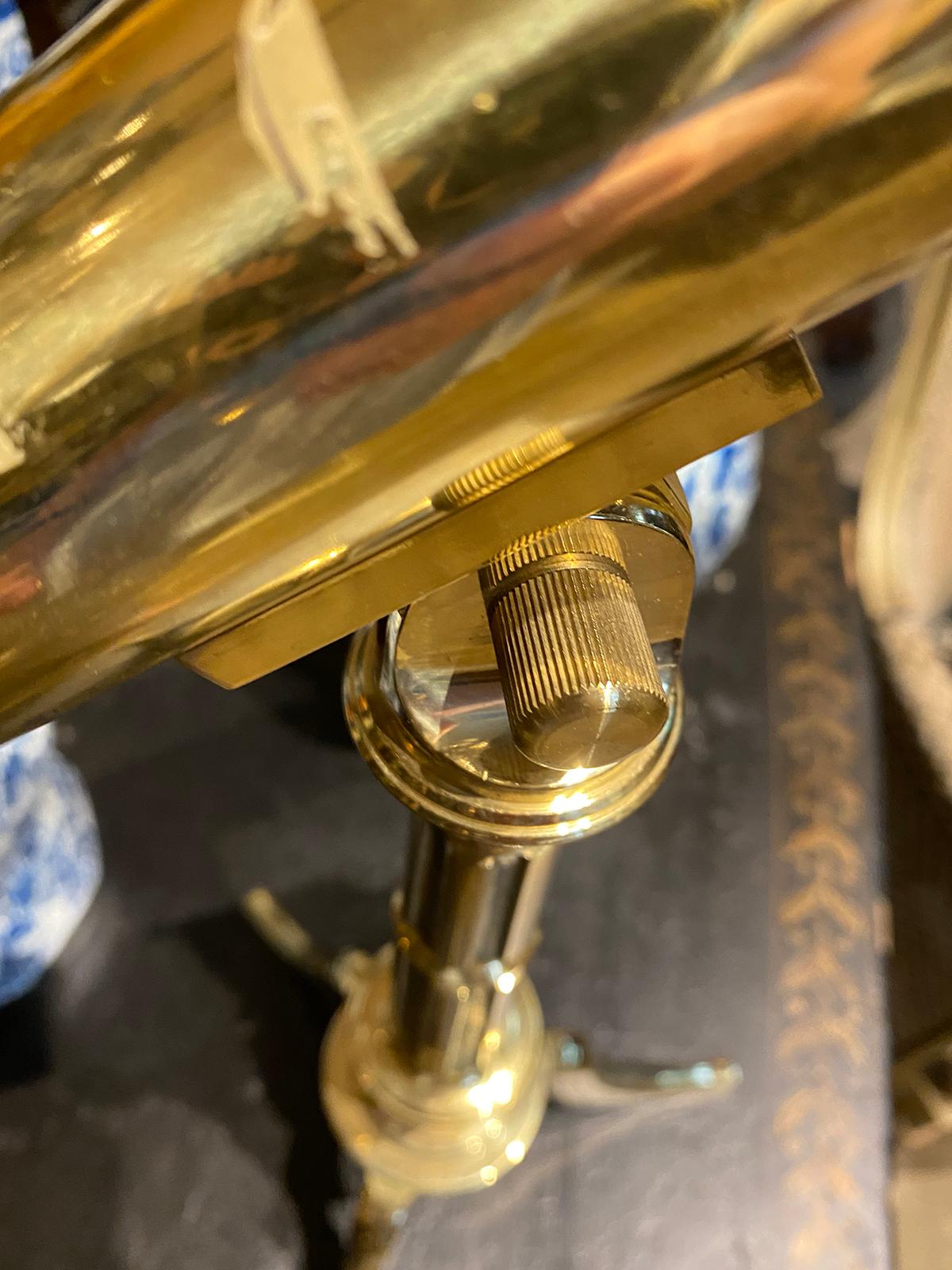 20th Century Brass Tabletop Telescope, Marked Japan 30x40mm 10