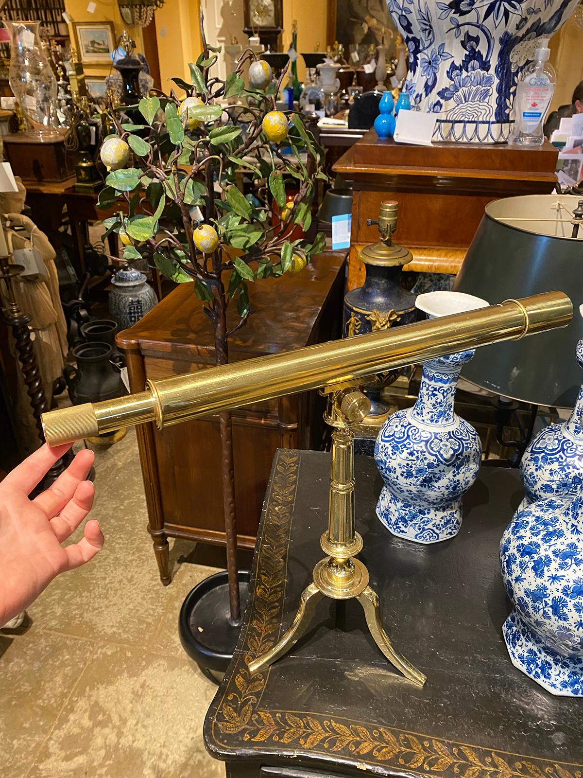 20th Century Brass Tabletop Telescope, Marked Japan 30x40mm 13