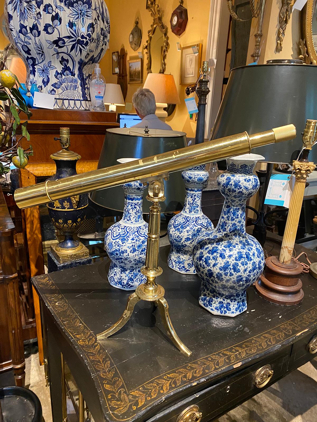 20th Century Brass Tabletop Telescope, Marked Japan 30x40mm 1