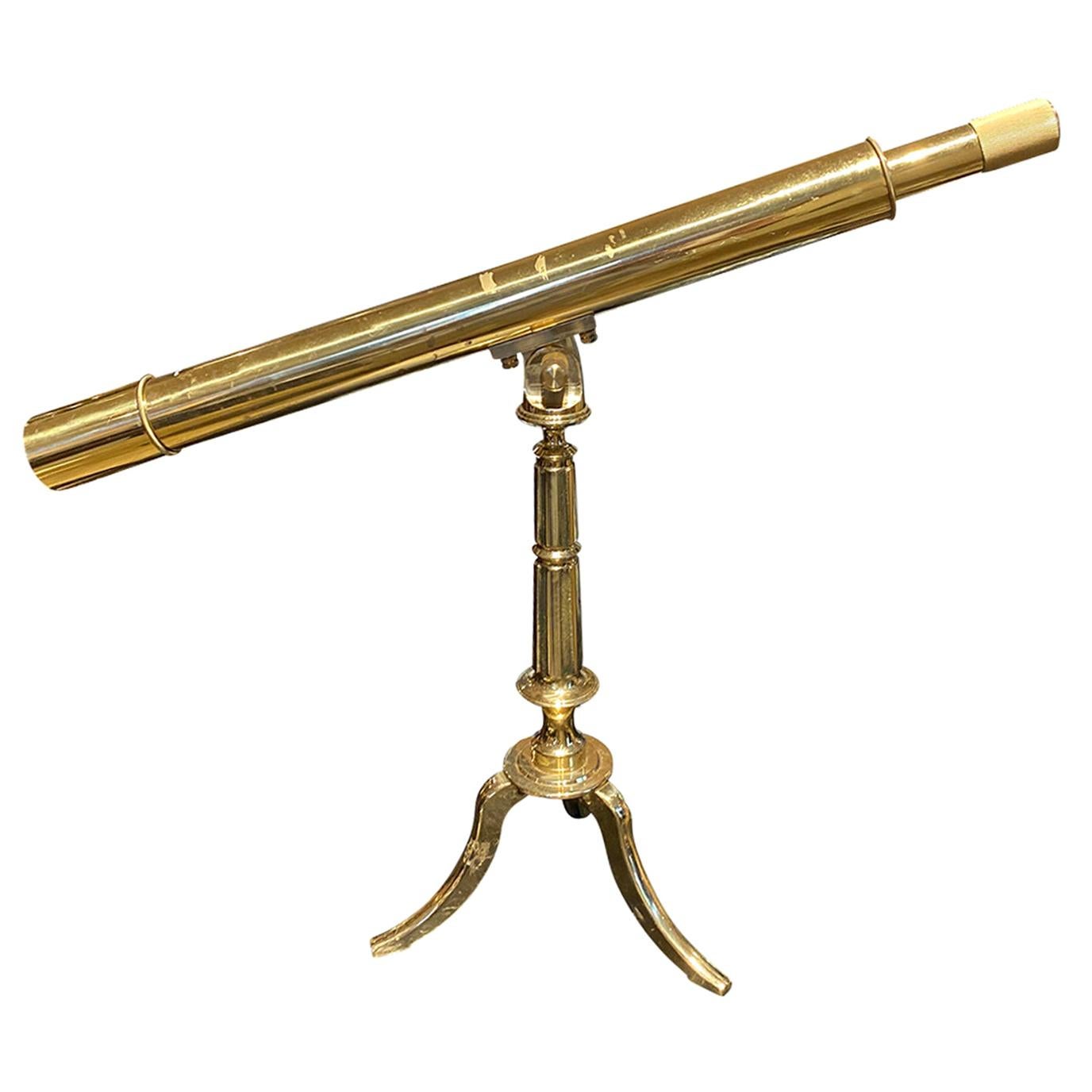20th Century Brass Tabletop Telescope, Marked Japan 30x40mm