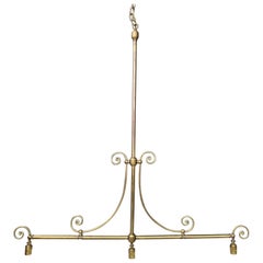 20th Century Brass Three-Light Hanging Fixture Vintage 20th Century Brass Three-Light Hanging Fixture