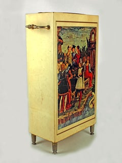 20th Century Brass Umbrella Stand Covered in Lacquered Goatskin by Aldo Tura