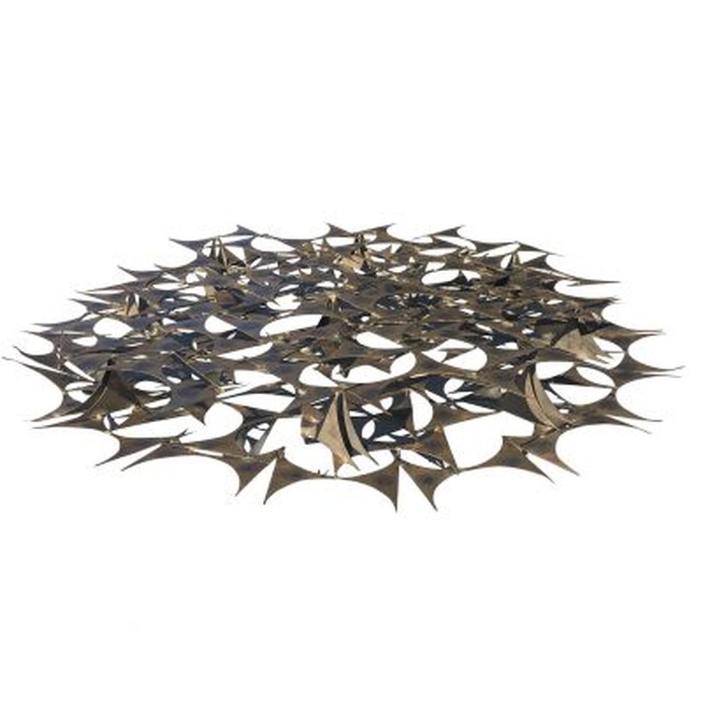 Mid-Century Modern 20th Century Gold American Metal Wall Sculpture, Brass Décor by Marc Weinstein