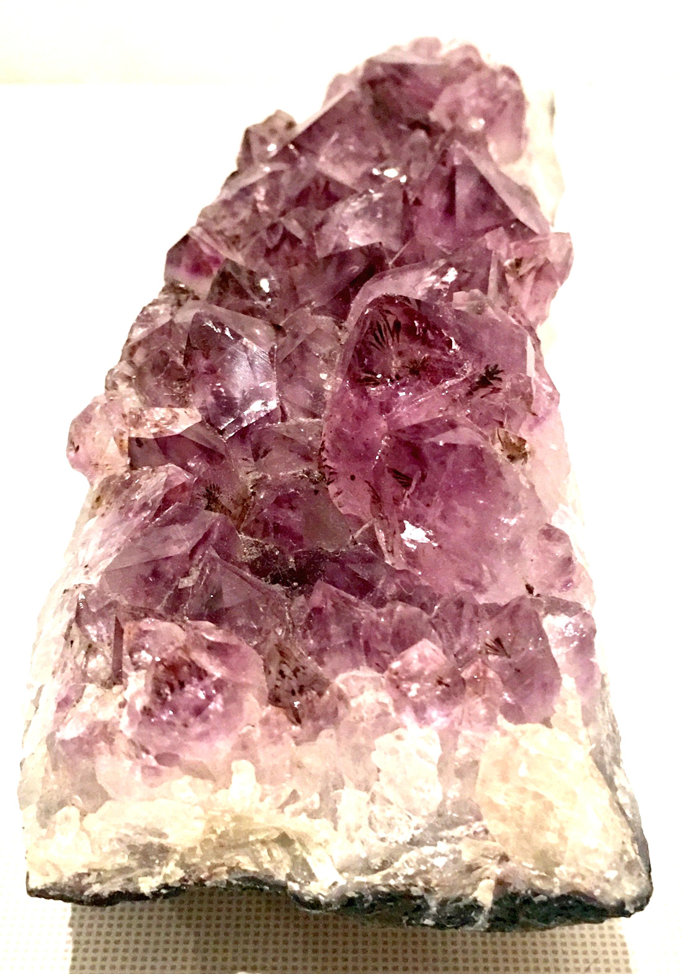 20th Century Large Brazilian Amethyst Geode Fragment Specimen Sculpture In Good Condition For Sale In West Palm Beach, FL