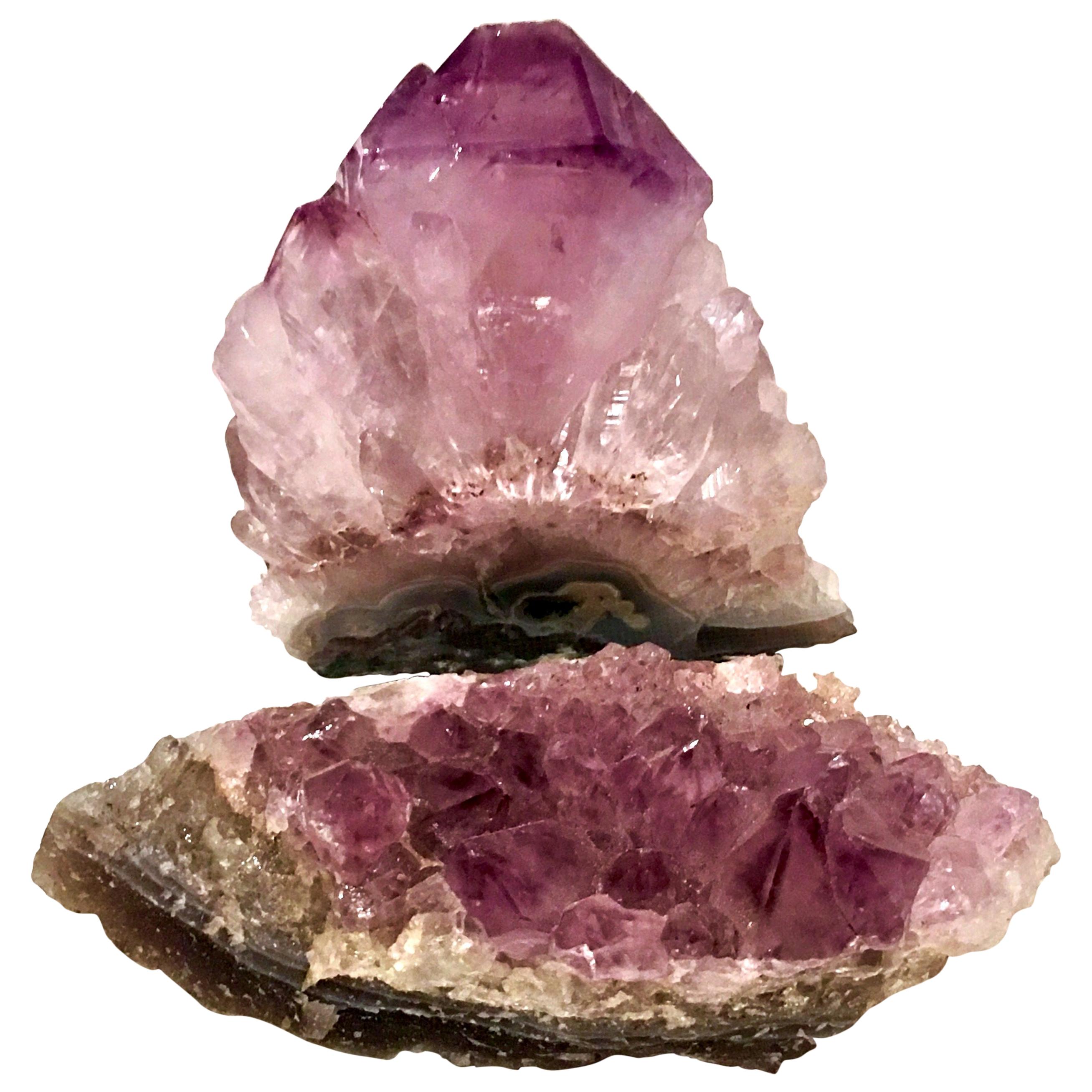 20th Century Brazilian Amethyst Geode Specimens, Set of Two For Sale