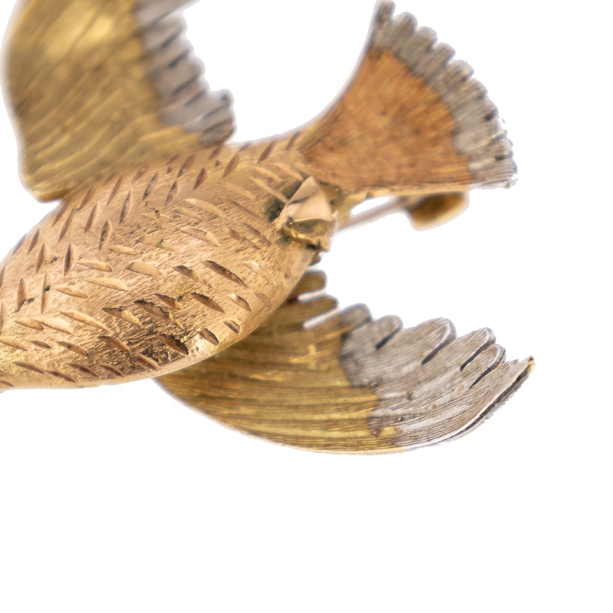 20th Century British 18K Three-Colour Gold Grouse Brooch, c.1964 For Sale 1