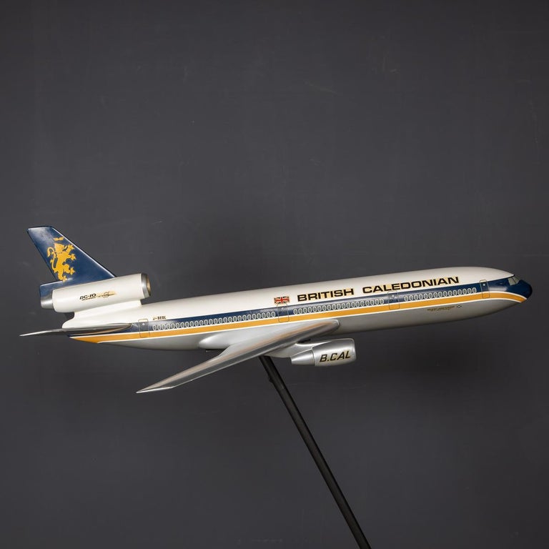 20th Century British Caledonian Dc10 Fibre Glass Airplane Model, c.1970 In Good Condition For Sale In Royal Tunbridge Wells, Kent