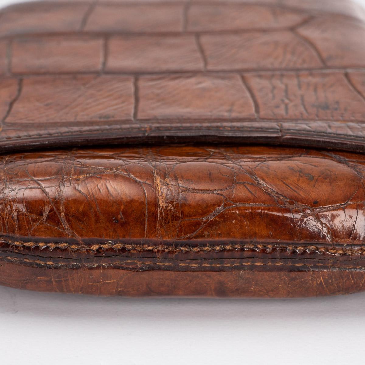 20th Century British Crocodile Leather Cigar Case, c.1930 7