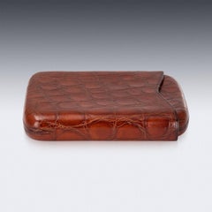 20th Century British Crocodile Leather Cigar Case, c. 1930