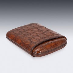 20th Century British Crocodile Leather Cigar Case, c.1930