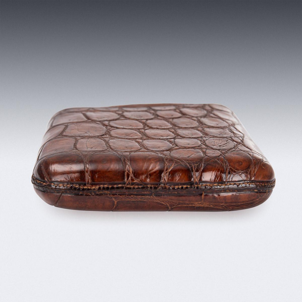 English 20th Century British Crocodile Leather Cigar Case, c.1930