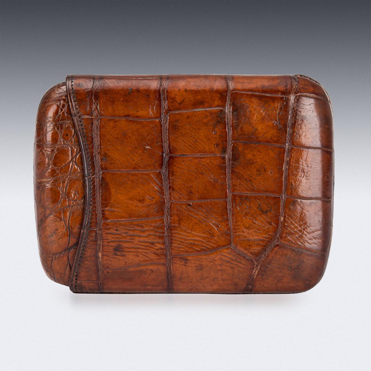 20th Century British Crocodile Leather Cigar Case, c.1930 1