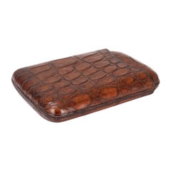 Vintage 20th Century British Crocodile Leather Cigar Case, c.1930