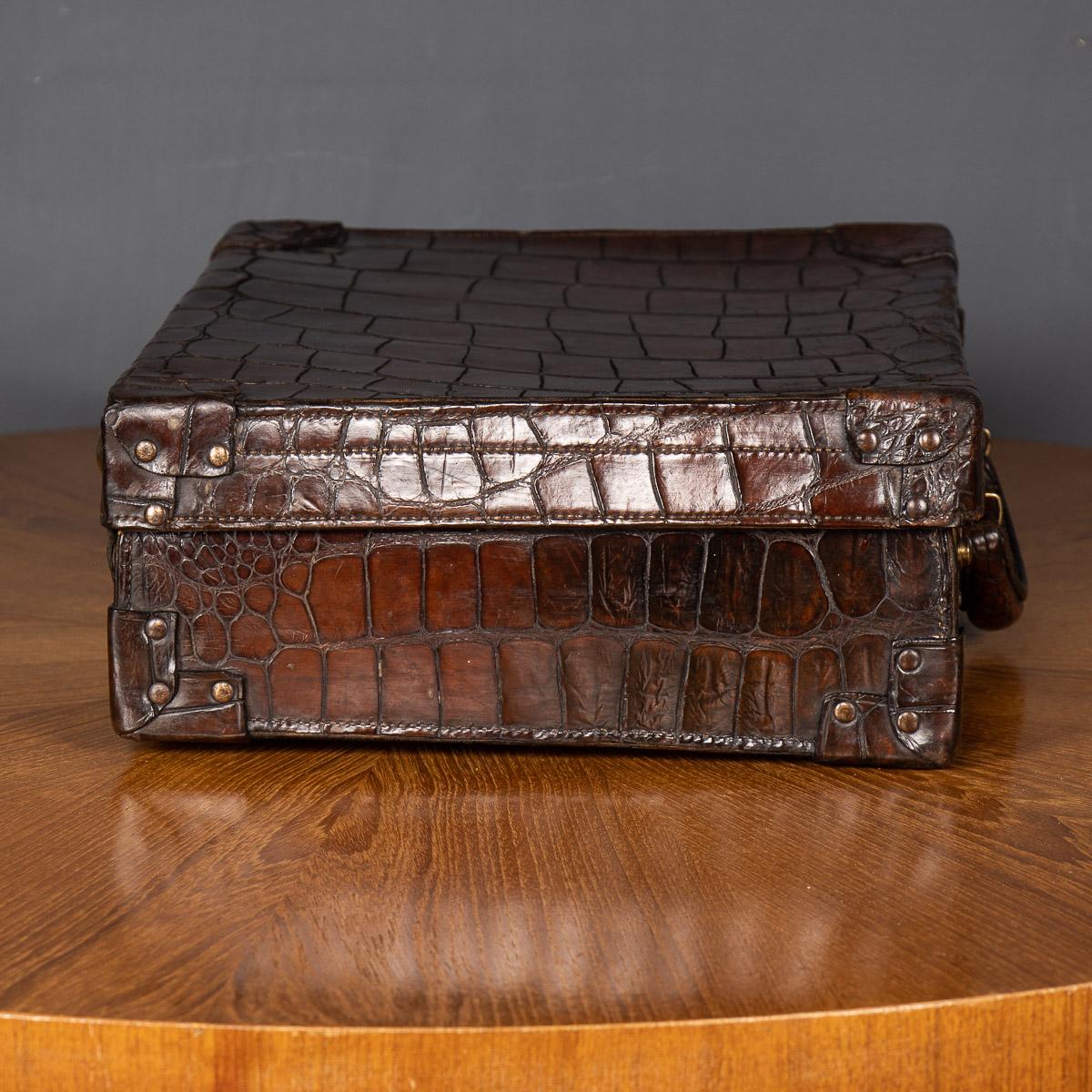 20th Century British Made Crocodile Travel Overnight Case, c.1900 3