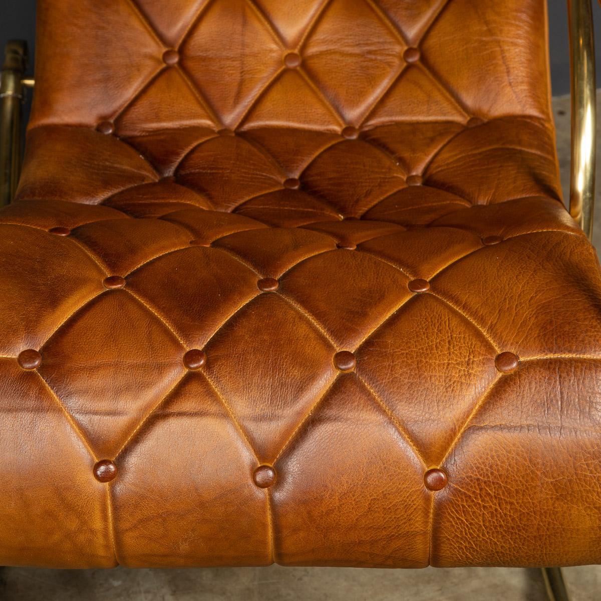 20th Century British Made Pair of Leather Rocking Chairs, c.1950 For Sale 10