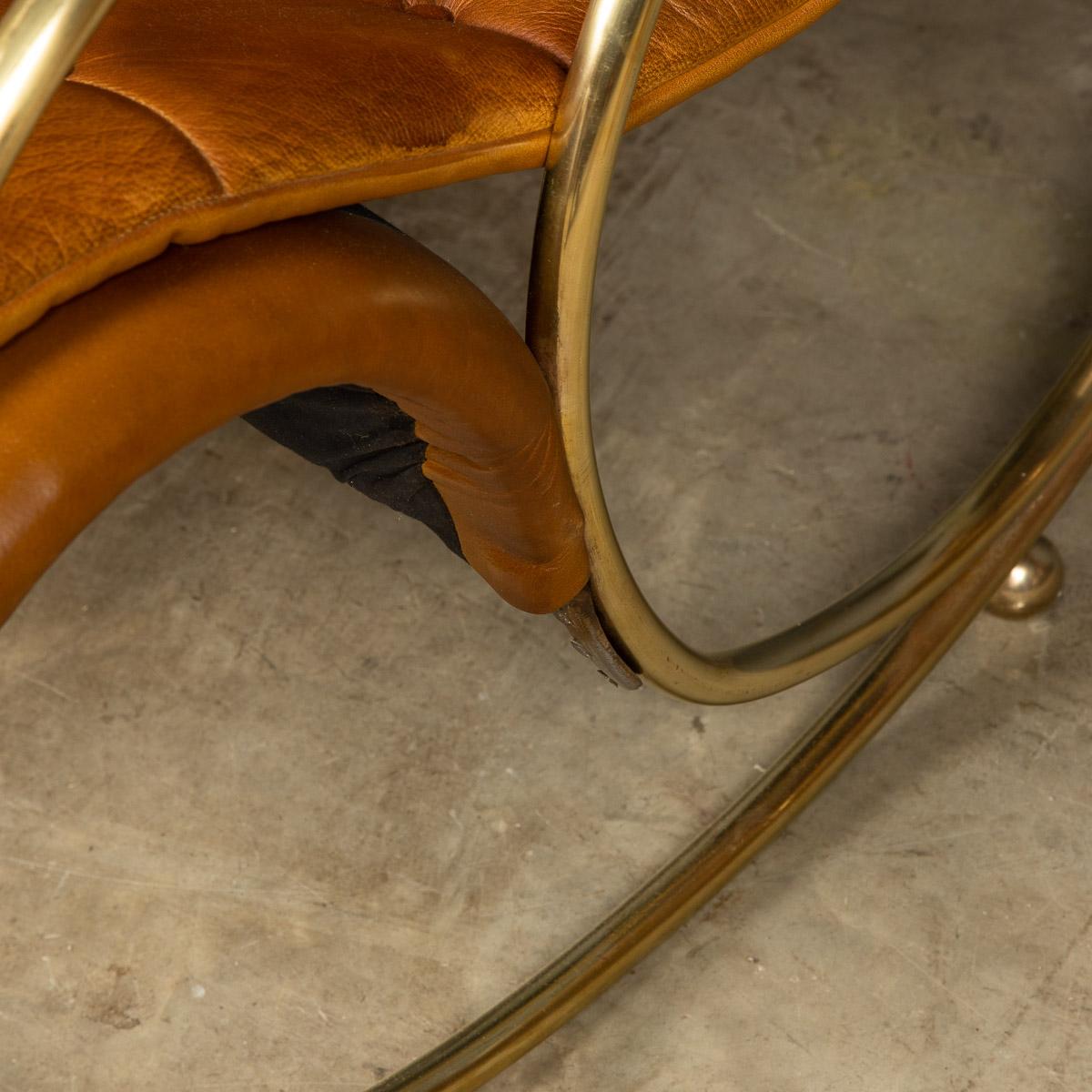 20th Century British Made Pair of Leather Rocking Chairs, c.1950 For Sale 13