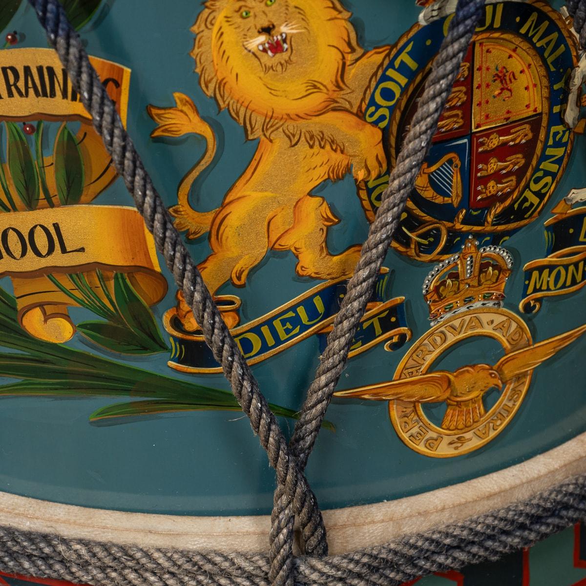 20th Century British Royal Air Force Flying Training School Hand Painted Drum For Sale 5