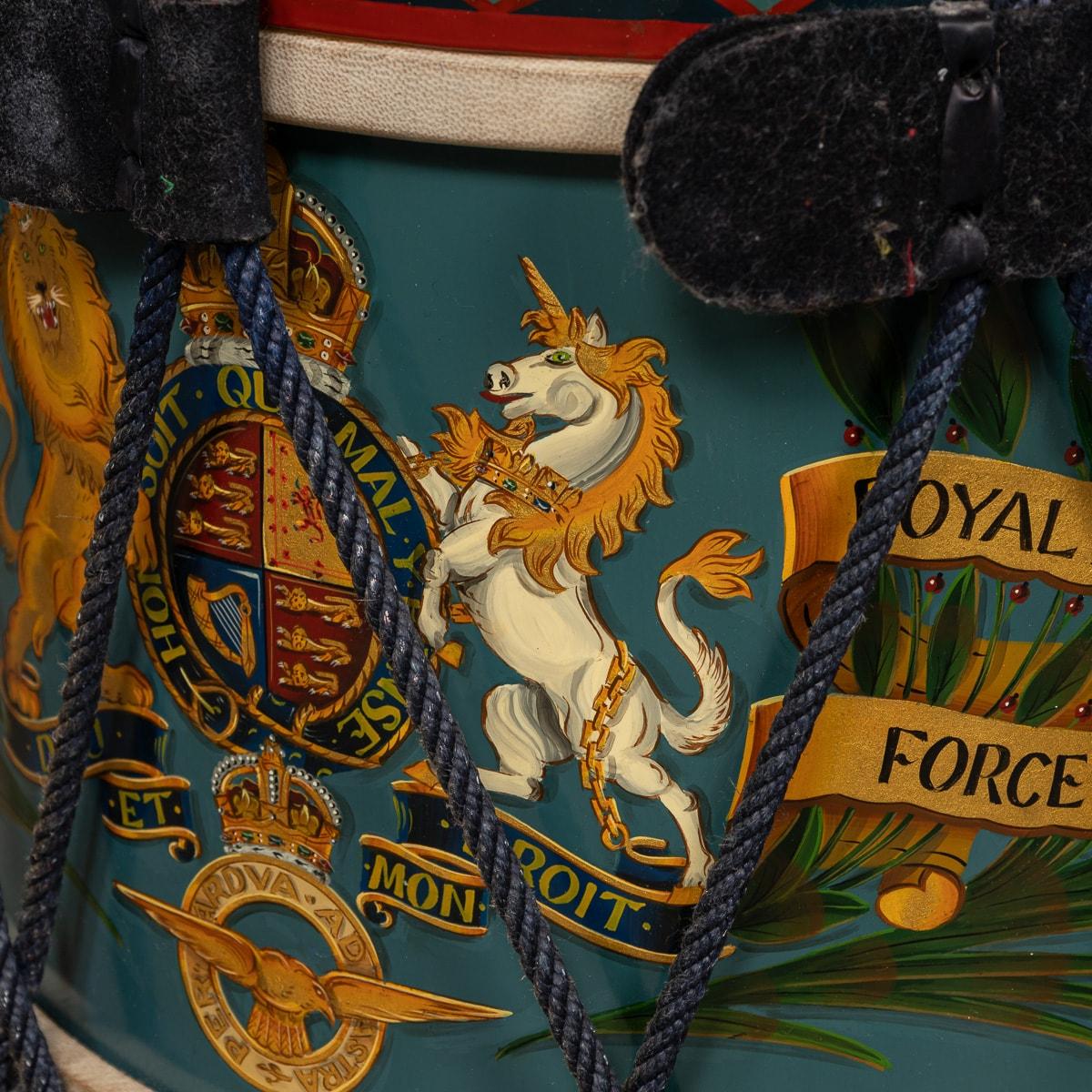 20th Century British Royal Air Force Flying Training School Hand Painted Drum For Sale 8