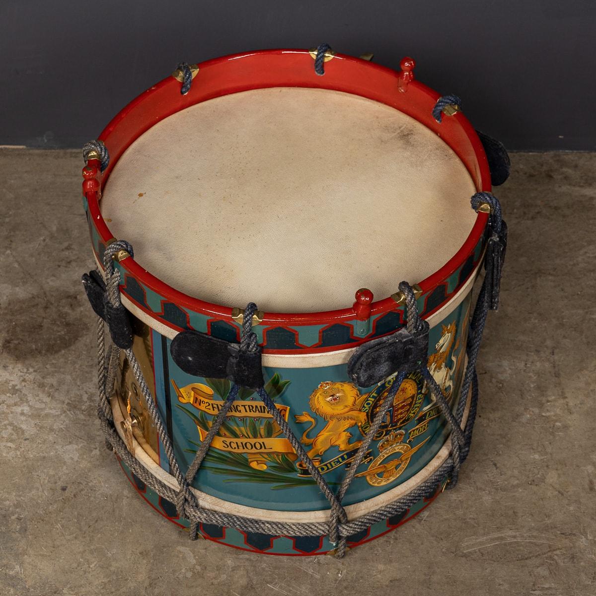 20th Century British Royal Air Force Flying Training School Hand Painted Drum For Sale 1
