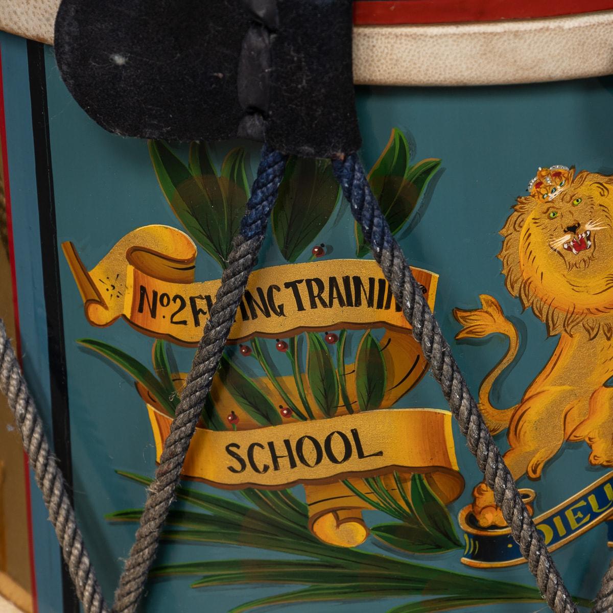 20th Century British Royal Air Force Flying Training School Hand Painted Drum For Sale 2