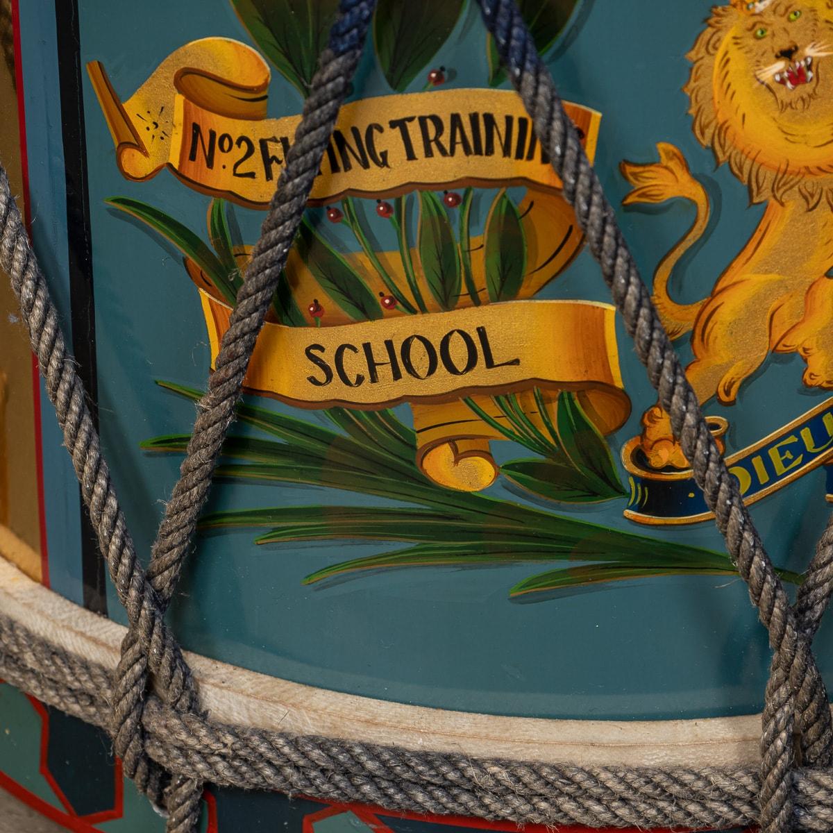 20th Century British Royal Air Force Flying Training School Hand Painted Drum For Sale 3