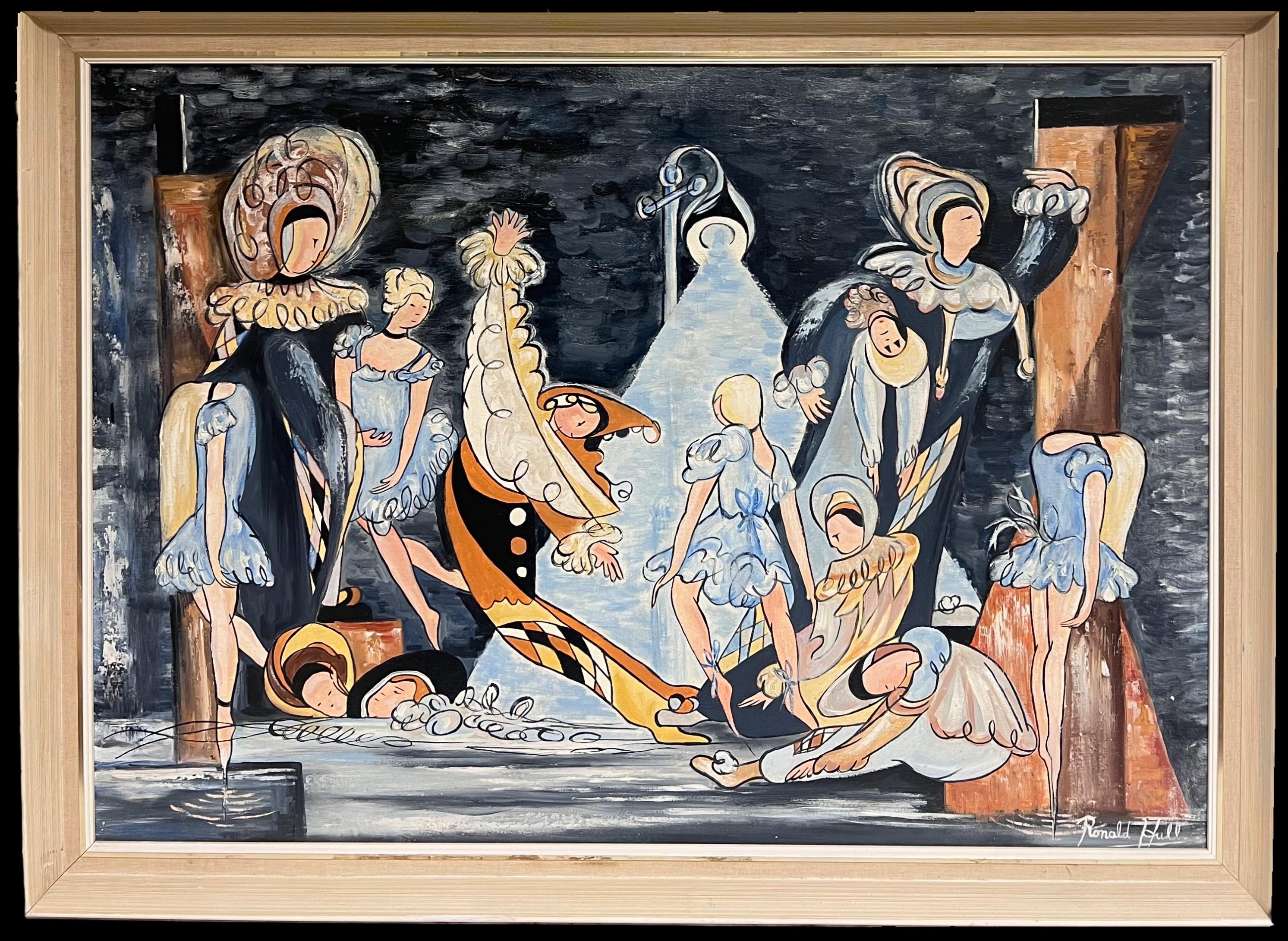 Großes abstrakt-figuratives Ölgemälde eines britischen Surrealisten des 20. Jahrhunderts
