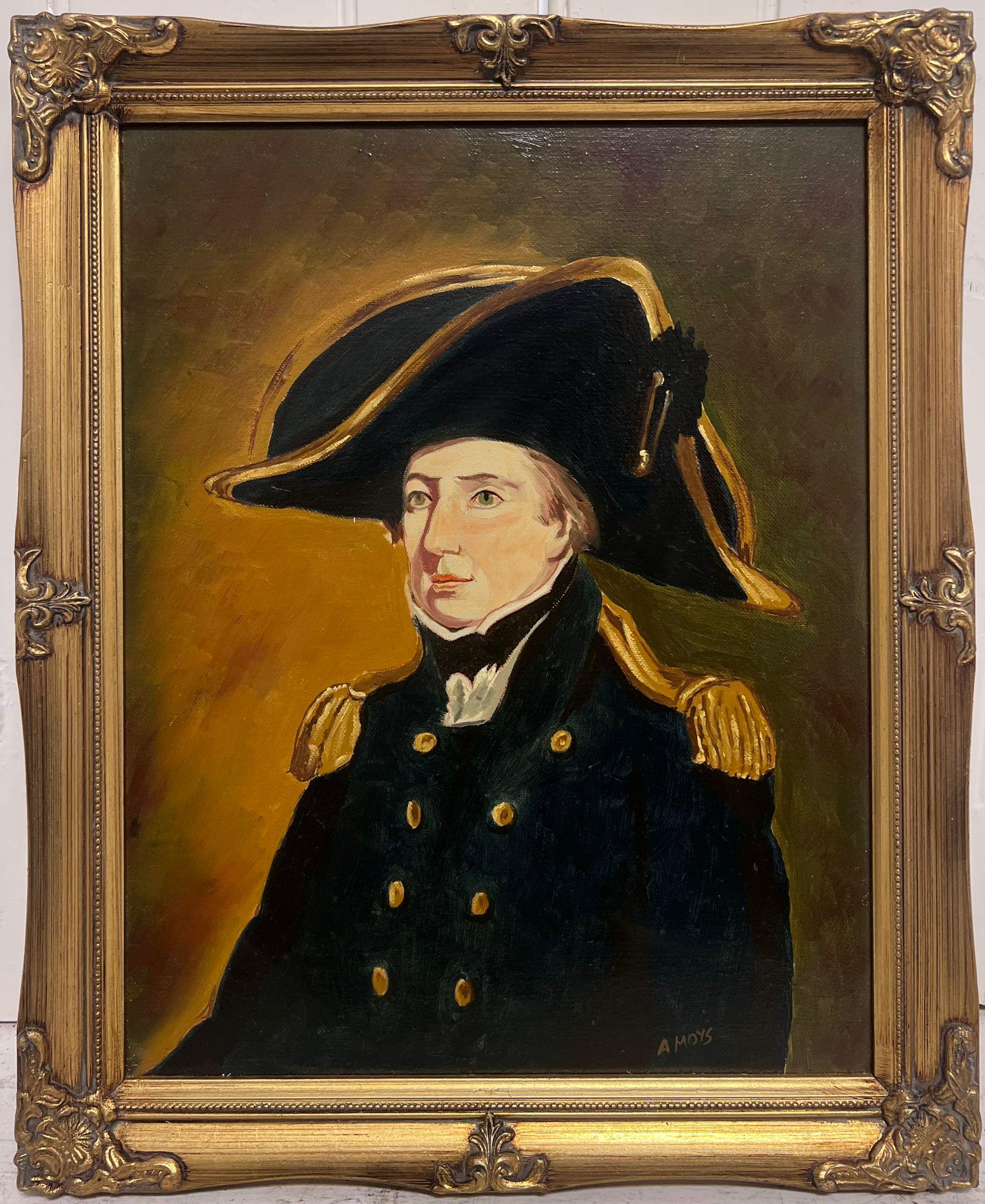 Ritratto del Capitano Hardy di Lord Nelson Famed Ritratto navale britannico firmato - Painting di 20th Century British School