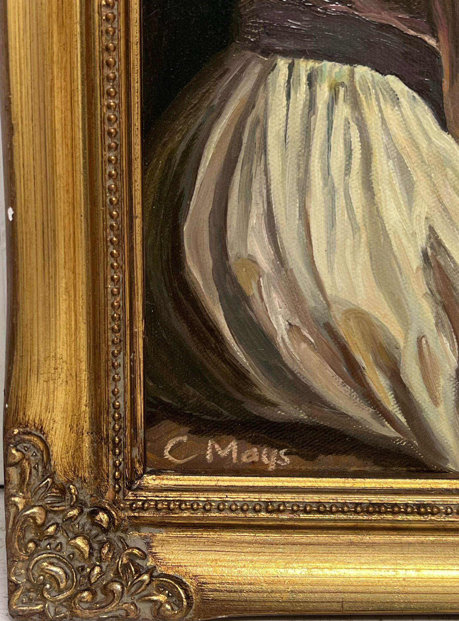 Ritratto di Emma Hamilton, amante di Lord Nelson, dipinto a olio britannico incorniciato - Painting Moderno di 20th Century British School