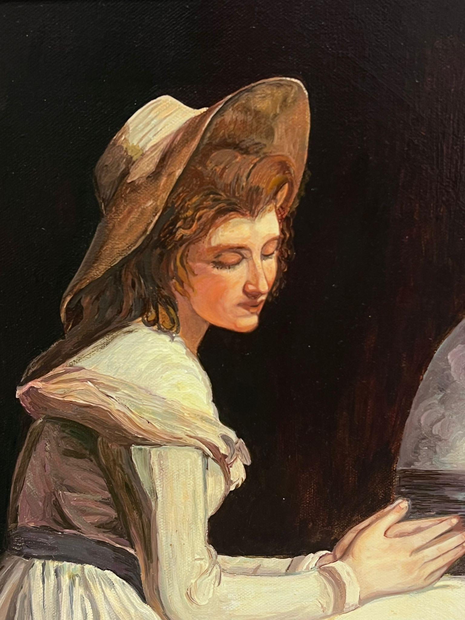 Ritratto di Emma Hamilton, amante di Lord Nelson, dipinto a olio britannico incorniciato in vendita 1