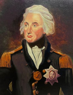 Vice-Admiral Lord Nelson Signed British Oil Painting on Canvas
