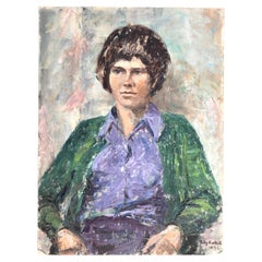 20th Century British School Portrait Of A Woman By Ruby Bostock 1971